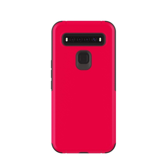 onn. Slim Rugged Phone Case for Alcatel TCL 10 5G UW - Red - Picture 4 of 6